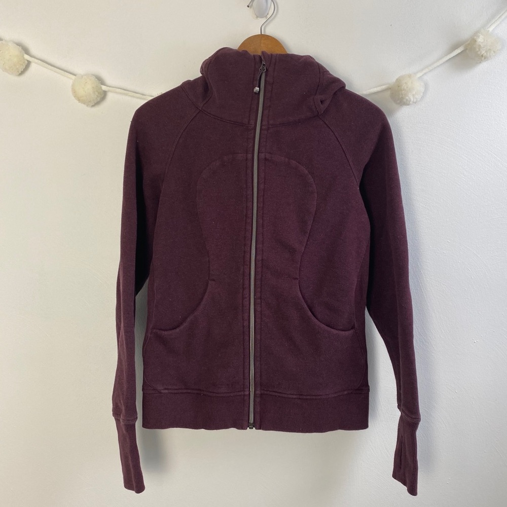 LULULEMON Scuba Hoodie Heathered Bordeaux Drama - Picture 2 of 8